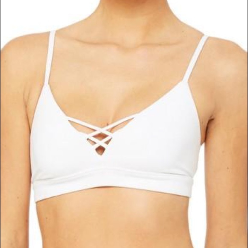 Alo Yoga Interlace Sports Bra S Small Size White